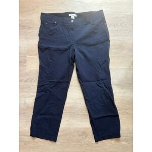 89th + Madison Womens Plus Size 22 Navy Elastic Waist Pull On Straight Pants
